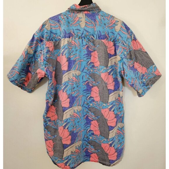 Revenge Shirtmakers Shirt Mens L 100% Cotton Allover Floral Tropical Print VTG - Picture 11 of 11